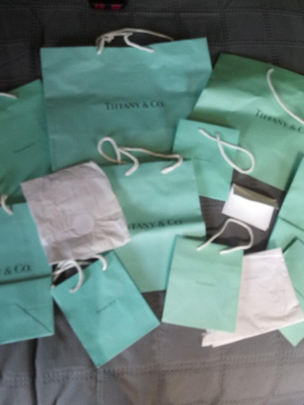 TIFFANY & CO. Paper 10 Shopping Gift Bags Tissue  Bundle used